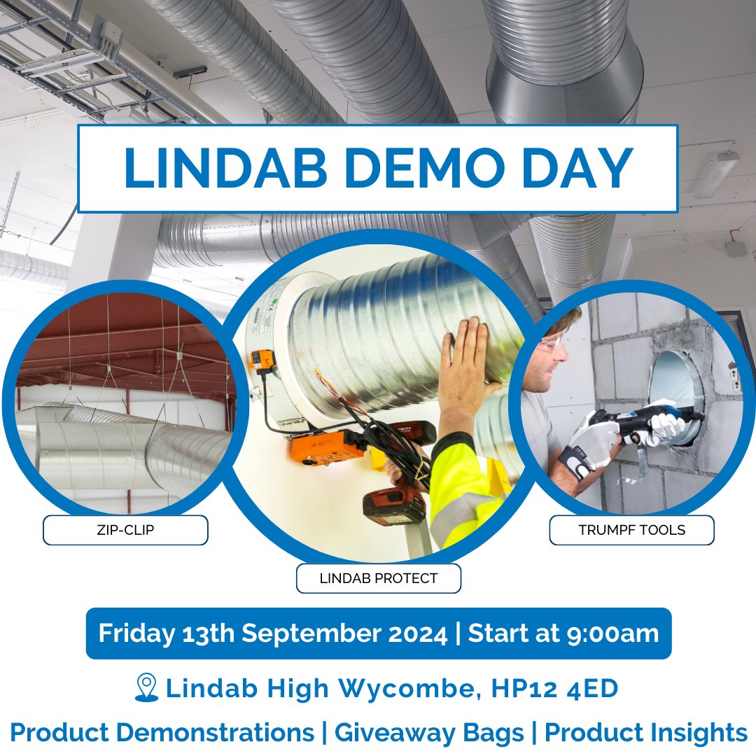 UK_Lindab's tweet image. Want to secure your spot? Comment "BOOK" to schedule your appointment!👷‍♂️
#demoday #lindabdemoday #productshowcase #tradeday #ventilation #ductwork #firedampers #zipclip #trumpf #livedemos #networking