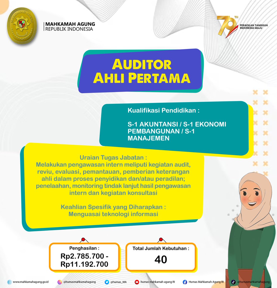 Rekrutmen CASN Mahkamah Agung RI tweet media