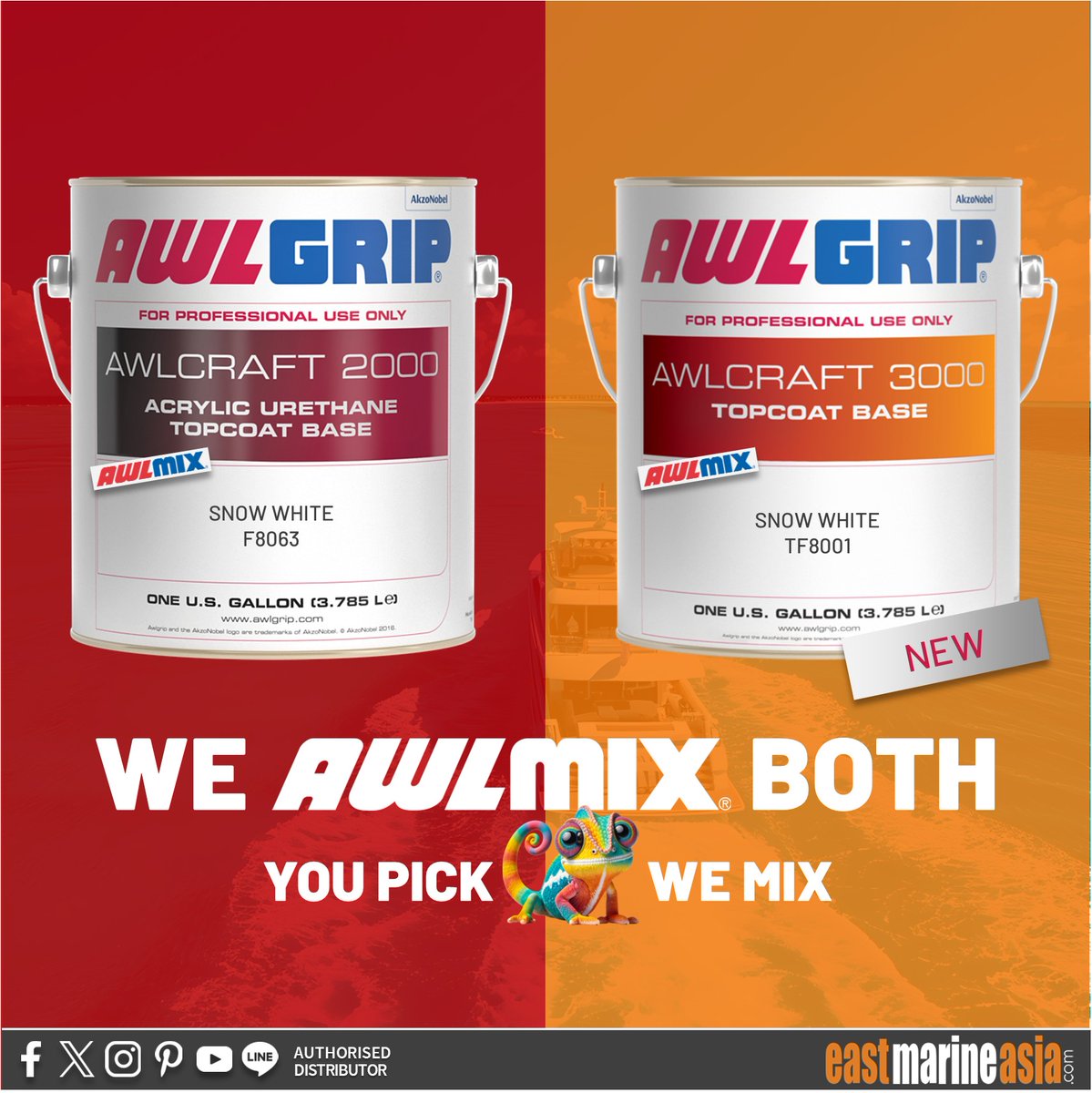 eastmarineasia's tweet photo. WE ARE NOW #AWLMIX #AWLCRAFT2000
&amp; ALL-NEW #AWLCRAFT3000
YOU PICK 🌈 WE MIX

#EastMarineAsia
#Awlgrip #AwlgripHDT
#Awlcraft2000 #Awlcraft3000 https://t.co/HcmPaWCF2C