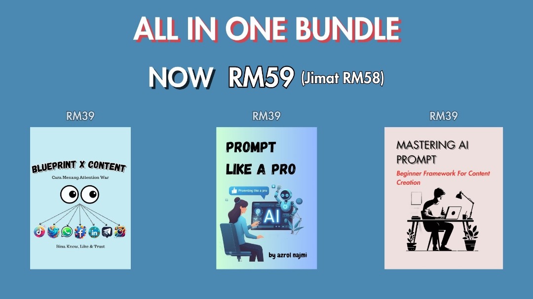 Nak Content Viral? 

80% orang guna AI tapi hasilnya meh. Anda salah satunya? 

👉 Kuasai AI Prompting dalam 30 hari.

📚 Dapatkan Blueprint X Content sekarang &amp; transform content anda!

Klik sini tinggal 23 jam je lagi promo MERDEKA
osini.co/A/pklx2lJMdRvA