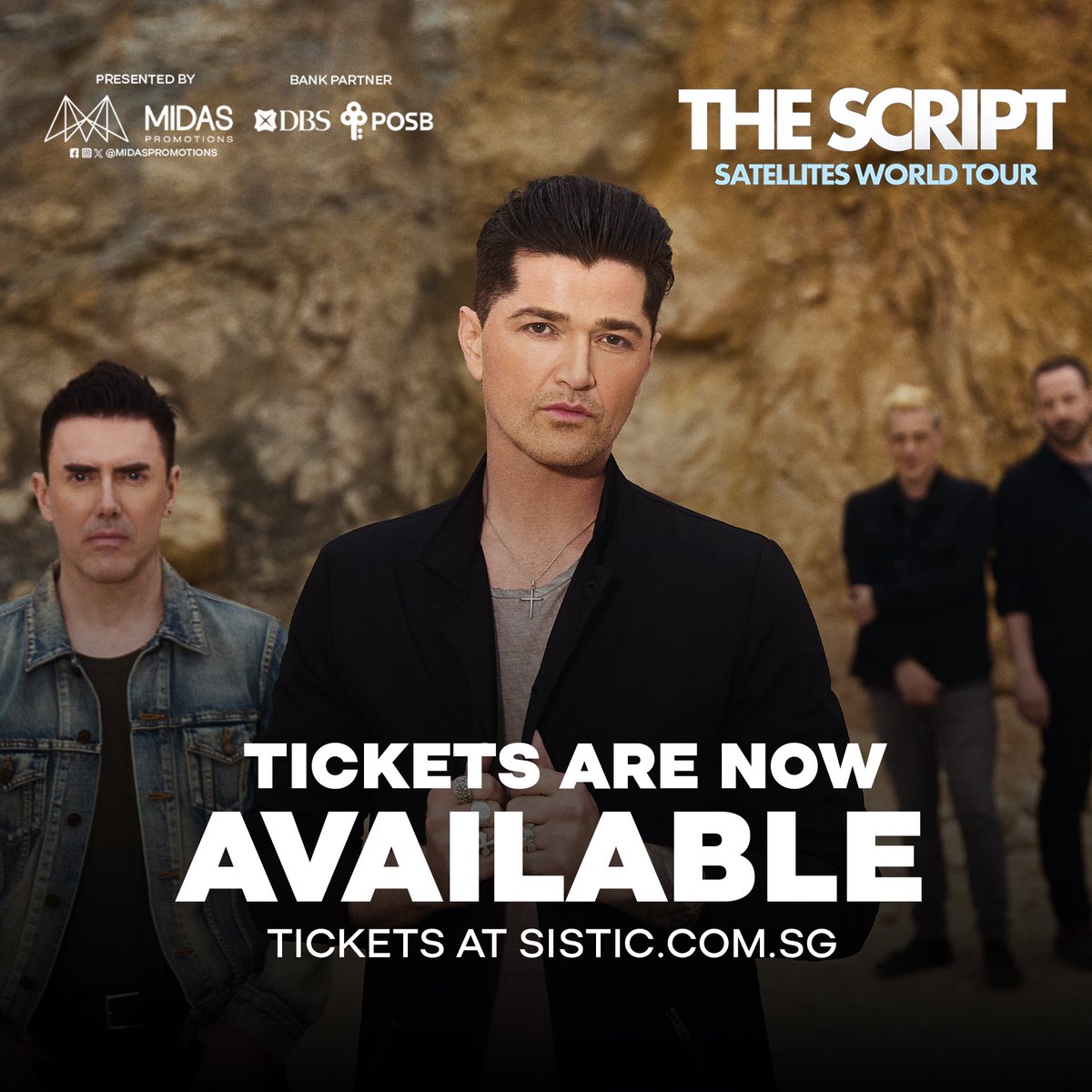 midaspromotions's tweet image. TICKETS ARE NOW ON SALE! 🔥‼️🎟️  

Don't miss The Script live in Singapore for their Satellites World Tour on February 8, 2025! 🌟

Tickets are now available through sistic.com.sg/events/scriptw…

#LiveMusic #ConcertAlert #thescriptliveinsg #thescriptconcert #Midas #midaspromotions