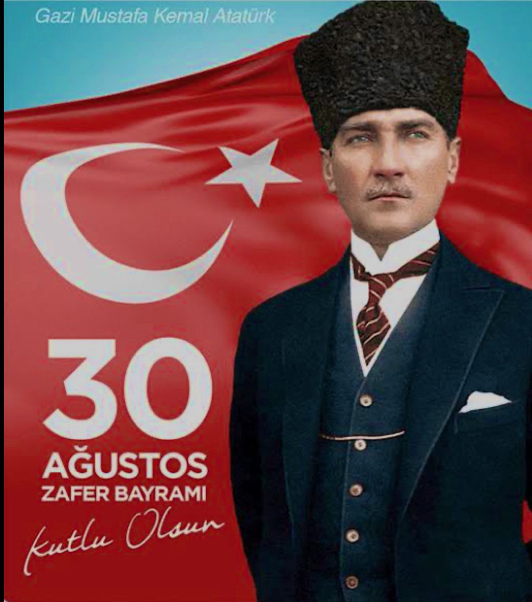 Büyük Zafer’in 102. yıl dönümünde Cumhuriyetimizin kurucusu Gazi Mustafa Kemal Atatürk’ü ve bağımsızlık uğruna canlarını ortaya koyan aziz şehitlerimizi, kahraman gazilerimizi rahmetle  anıyorum.#30AgustosZaferBayrami 

30 Ağustos Zafer Bayramımız kutlu olsun.🇹🇷