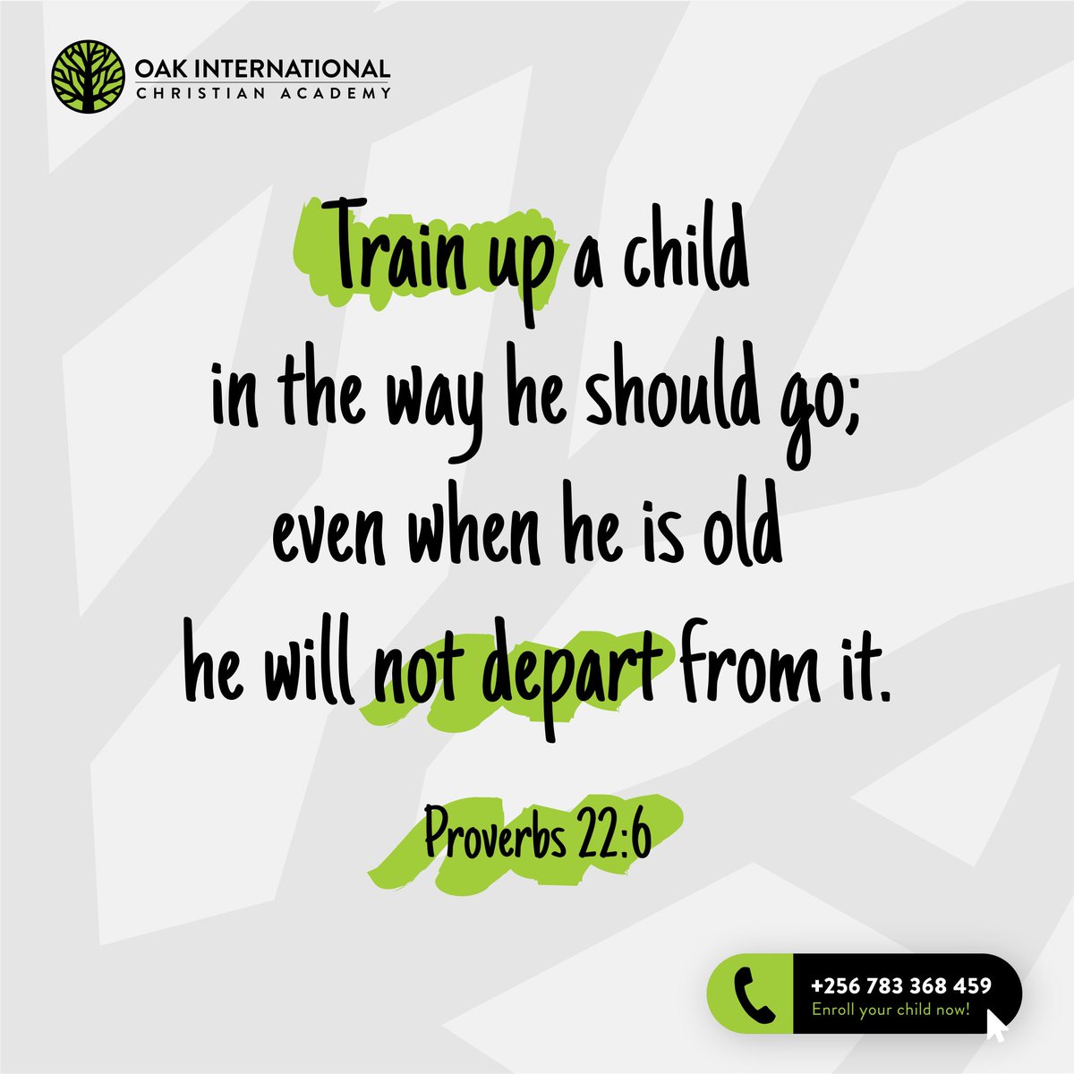 Early Guidance and Education shapes a child's future behavior and values #OAK #LeaderTodayLeaderTomorrow #EnrolNow