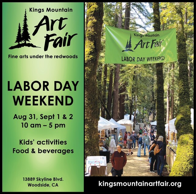 KingsMtnFire's tweet image. The Kings Mountain Art Fair (Aug 31 Sep 1-2, 10AM-5PM) is the primary means of financial support for the all-volunteer KMFD. Our FFs train &amp;gt;200 hours &amp;amp; respond to &amp;gt;400 incidents each year. Join us:13889 Skyline Woodside CA. Admission is free.