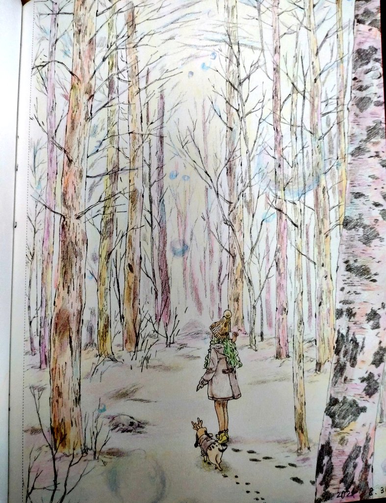 mei_5_1002's tweet photo. 冬色にそまる森
雪国出身の私、雪が降る日は意外とあったかいんだって思いながら塗りました。冬色もあったかい色でも幻想的だね
雪は流石に綺麗には描けなかった...でも満足です!
#エポルの塗り絵ブック
#大人の塗り絵
#colorling
#aeppol https://t.co/v930r92NGw