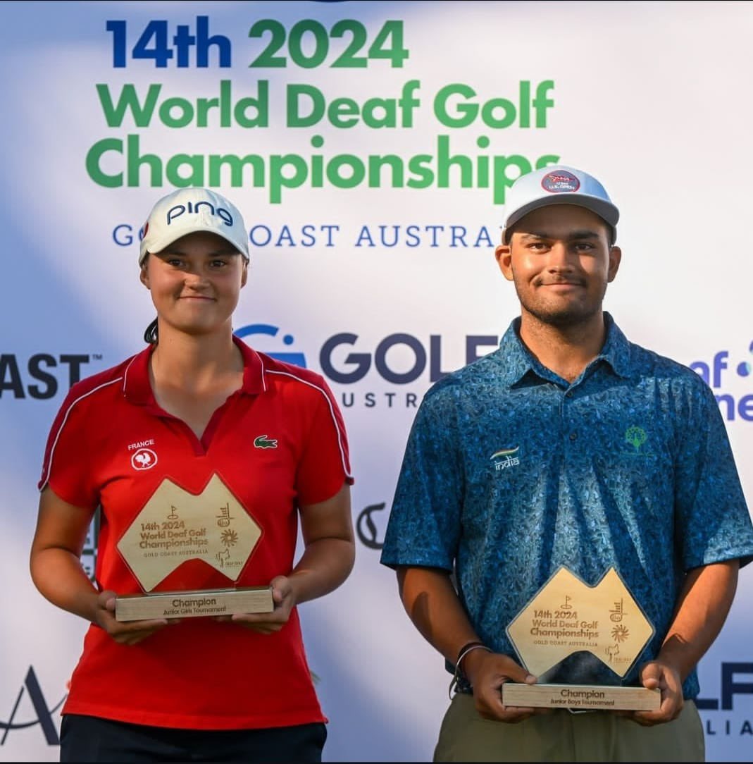 IndianGolfUnion's tweet photo. Vibhu Tyagi wins the Junior Men’s category at the 14th World Golf Deaf Championship, which recently concluded in Australia. He finished 4th in the overall men’s category. 

Congratulations Champion!!

#indiangolf #indiangolfers https://t.co/EqOT9QdijV