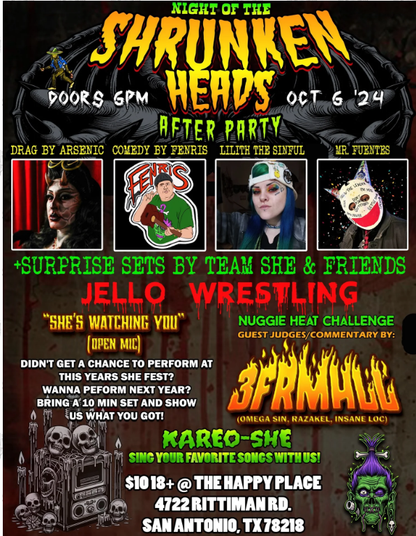 Night of the Shrunken Heads 2024 Line-up Fully Announced! - is.gd/LNpGFs <a href="/RazakelMusic/">Razakel</a>