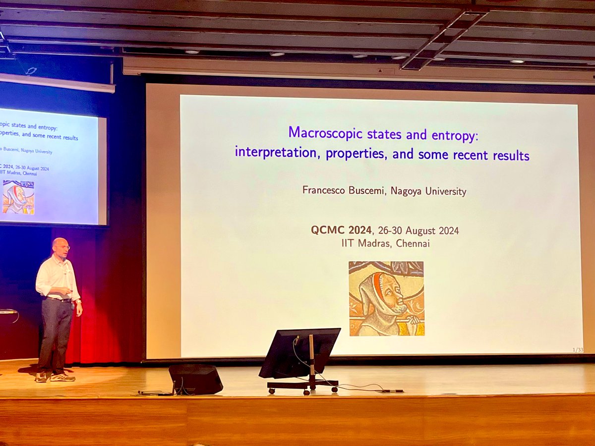 MeteAtature's tweet photo. and now Francesco Buscemi on macroscopic #quantum states and entropy #QCMC https://t.co/FoTFQIbNOB