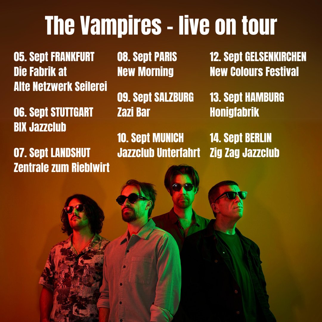 Look forward to returning to Europe next week for some shows with <a href="/thevampires_mus/">The Vampires</a>. We'll be playing through Germany, Salzburg and a special Australian Jazz Showcase at <a href="/newmorning/">New Morning Paris</a> in Paris. Hope you can join us.