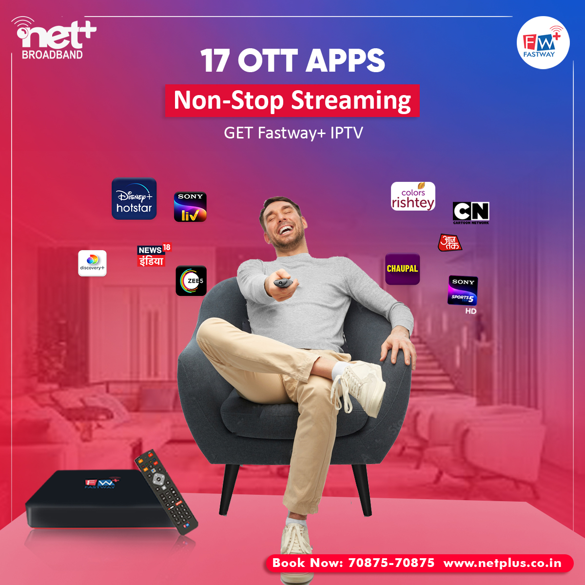 netplusofficial's tweet photo. 17 OTT Apps non-stop streaming get fastway iptv
#tvchannels #movies #watchonline #ottapps #newplan #booknow #netplus #fastway #jujhargroup #newplans #internet #unlimited #superfast #wifi #free #voicecalls #OTT #netplusbroadband https://t.co/cz9rZaz8dv