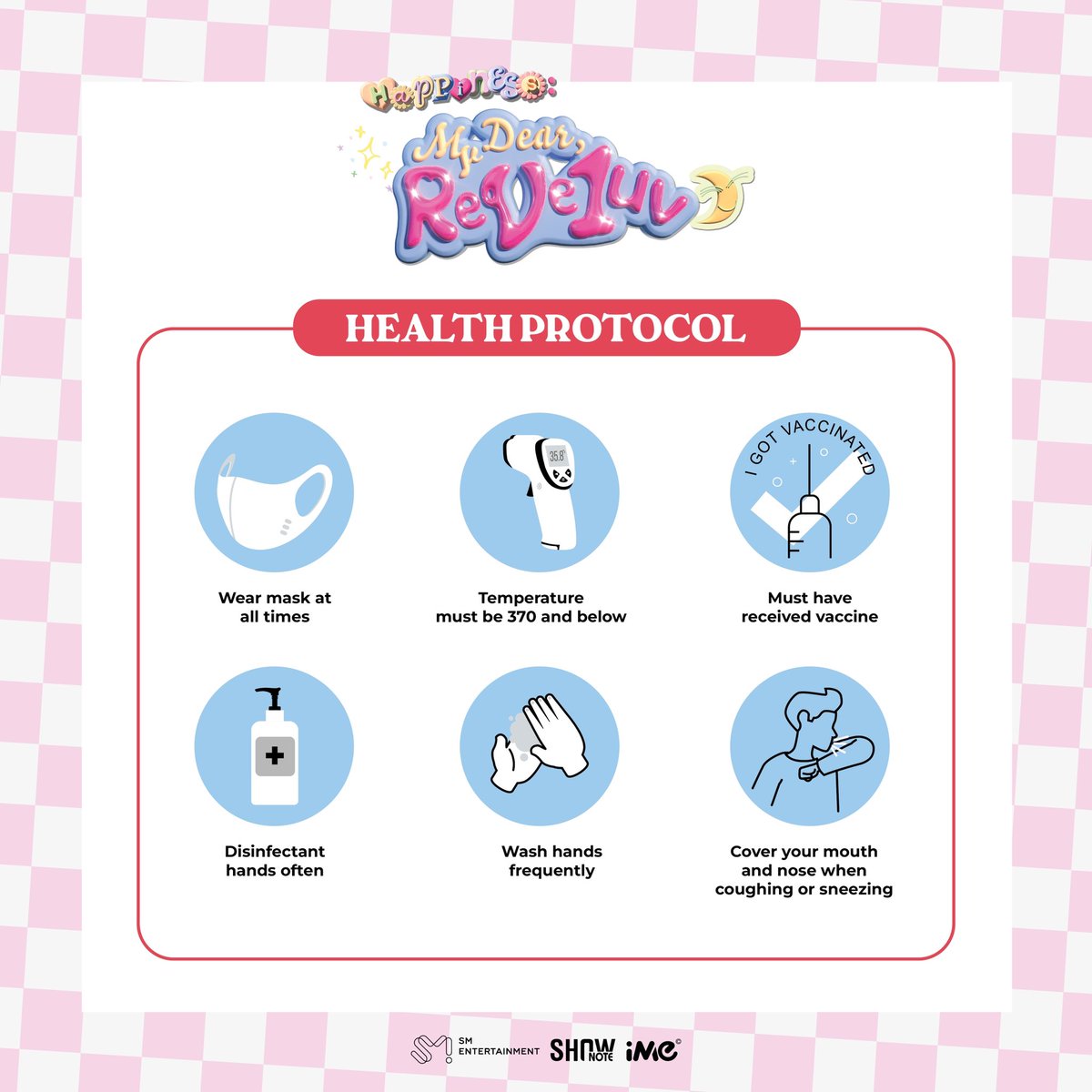 ime_indonesia's tweet photo. Dear ReVeluv, for our convenience and safety make sure you follow the health protocols and please check prohibited items of 2024 Red Velvet FANCON TOUR <HAPPINESS : My Dear, ReVe1uv> in JAKARTA.

#RedVelvet #2024_RedVelvet_FANCON_TOUR_HAPPINESS_MyDear_ReVe1uv #HAPPINESS_MyDear_ReVe1uv 
#RedVelvet_FANCON_TOUR_in_JAKARTA #2024_RedVelvet_FANCONTOUR #HAPPINESS #MyDear #ReVe1uv #ReVeluv #Cosmic #레드벨벳 #코스믹 #iMeIndonesia