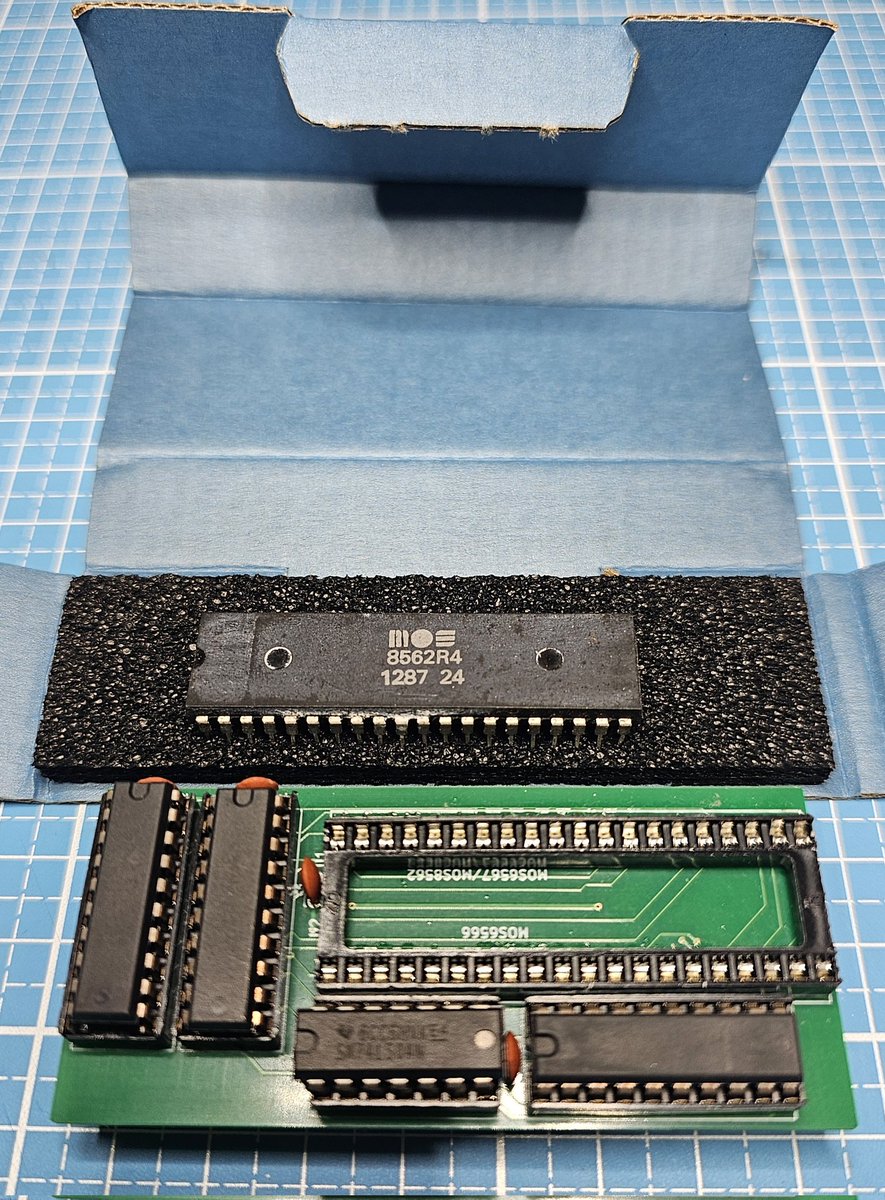RetroWizzard's tweet photo. A generous friend sent me a MOS8562 for testing in my adapter.
I've already confirmed it works with a MOS6567, but these are harder to come by by the minute.
Should be an interesting test.🤞
#RetroComputing #RetroGaming #Commodore #MaxMachine https://t.co/U2St5zac8m