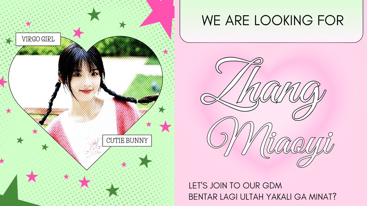 ৎ୭ . . Hello everyone! As Zhang Miaoyi's birthday is approaching on 𝗦𝗲𝗽𝘁𝗲𝗺𝗯𝗲𝗿 𝟭𝟯𝘁𝗵, I'm looking for roleplayers who use Zhang Miaoyi as their faceclaim to join our GDM. I'd love to celebrate with them. Please help me find them, as they're quite rare. ノ° . ꭷ ★