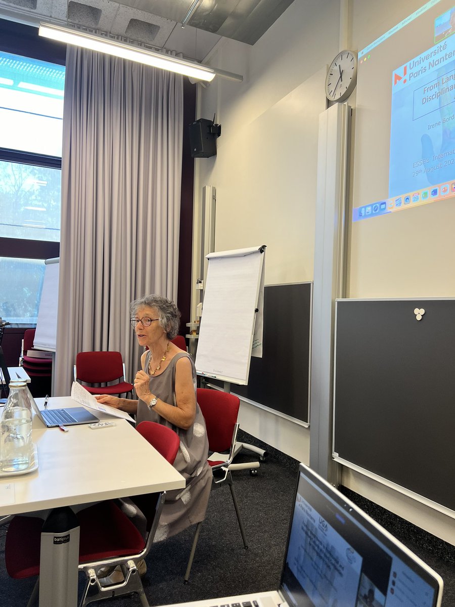EvgueniyaLyu's tweet photo. Marie-Hélène Fries and Irene Bordin are presenting an ethnographic study from language needs to prof and disciplinary cultures in French companies #ESSE024 @GERAS_France @ilcea4 https://t.co/Oz356dhyXG