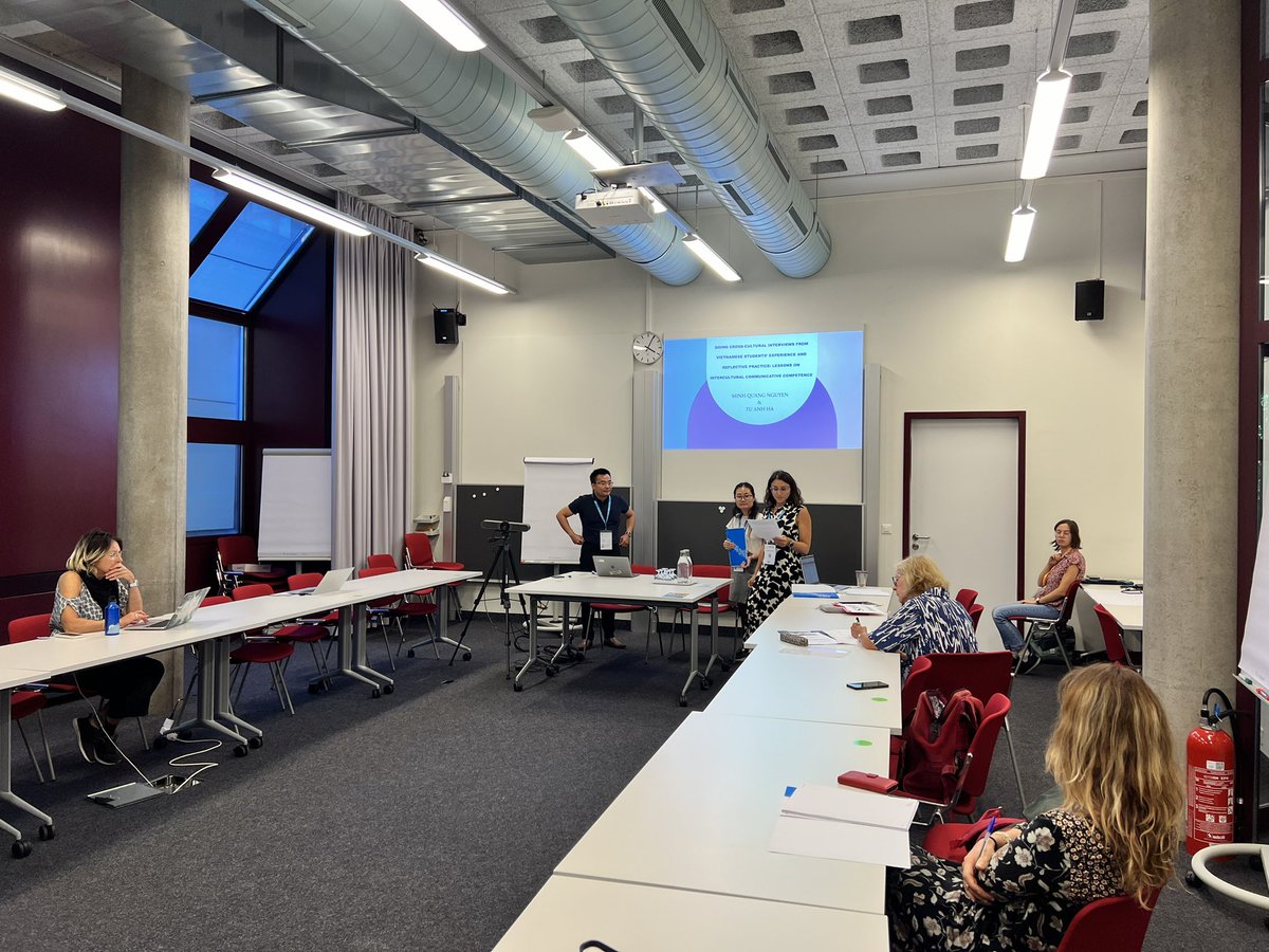 EvgueniyaLyu's tweet photo. Minh Quang Nguyen and Tu Ang Ha on doing cross-cultural interviews to enhance intercultural communicative competence in Vietnamese students #ESSE024 @GERAS_France @ilcea4 https://t.co/CCOe4EyjeK