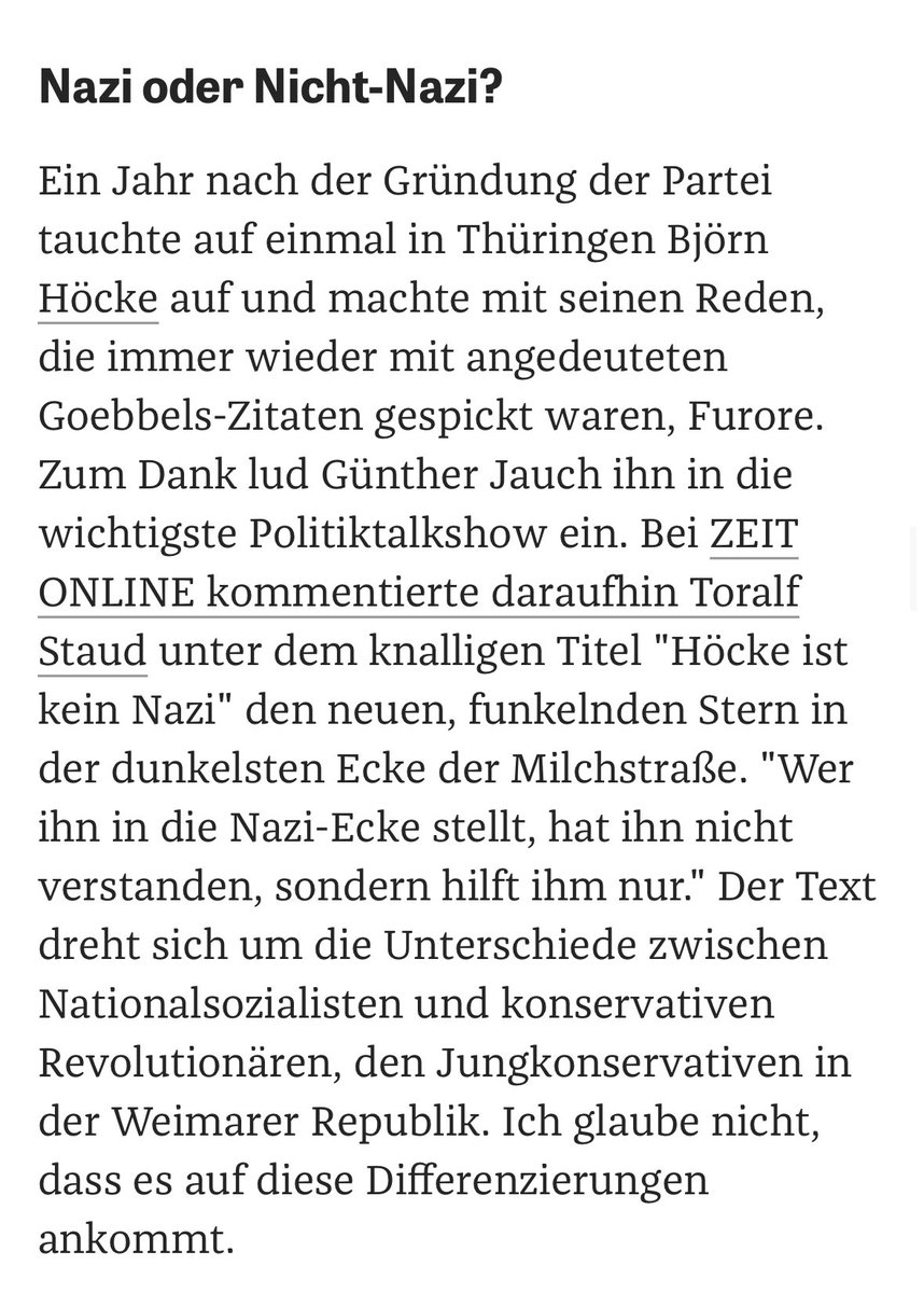 politicalbeauty's tweet photo. Besonders schön ist auch diese Stelle – wir vergessen alle zu schnell, welcher apologetische Quatsch selbst über einen Höcke jahrelang geschrieben wurde: https://t.co/5KWIPgeOeF