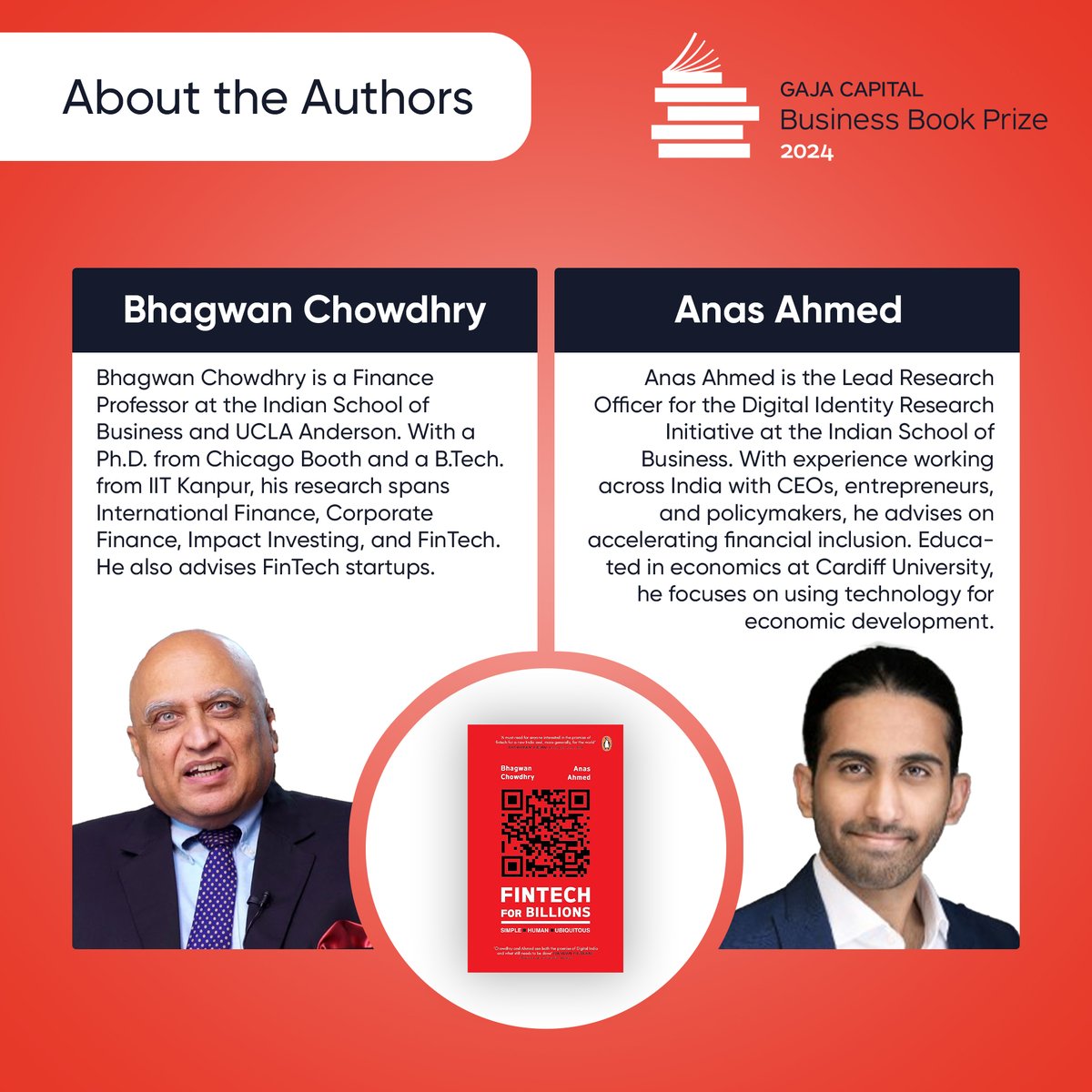 Gaja Capital Business Book Prize (@gajabookprize) on Twitter photo Presenting the Authors of FinTech for Billions: Simple | Human | Ubiquitous - Bhagwan Chowdhry and Anas Ahmed
<a href="/bhagwanUCLA/">Bhagwan Chowdhry</a> <a href="/AnasAhmed_S/">Anas Ahmed</a> <a href="/PenguinIndia/">Penguin India</a> <a href="/PenguinBooks/">Penguin Books</a>
#GajaCapitalBookPrize #GajaCapital #Entrepreneurship #Business #BusinessBookPrize Presenting the Authors of FinTech for Billions: Simple | Human | Ubiquitous - Bhagwan Chowdhry and Anas Ahmed
<a href="/bhagwanUCLA/">Bhagwan Chowdhry</a> <a href="/AnasAhmed_S/">Anas Ahmed</a> <a href="/PenguinIndia/">Penguin India</a> <a href="/PenguinBooks/">Penguin Books</a>
#GajaCapitalBookPrize #GajaCapital #Entrepreneurship #Business #BusinessBookPrize