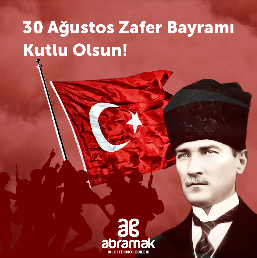 AbramakBilisim's tweet photo. #Bağımsızlık mücadelemizin en büyüklerinden olup galibiyetimizle taçlanan 30 Ağustos Zafer Bayramı'mızı kutluyor, #GaziMustafaKemalAtatürk ile birlikte aziz şehitlerimizi dua ve minnetle anıyoruz.
#30AğustosZaferBayramı #Abramak #Teknopark https://t.co/filv17HcQj