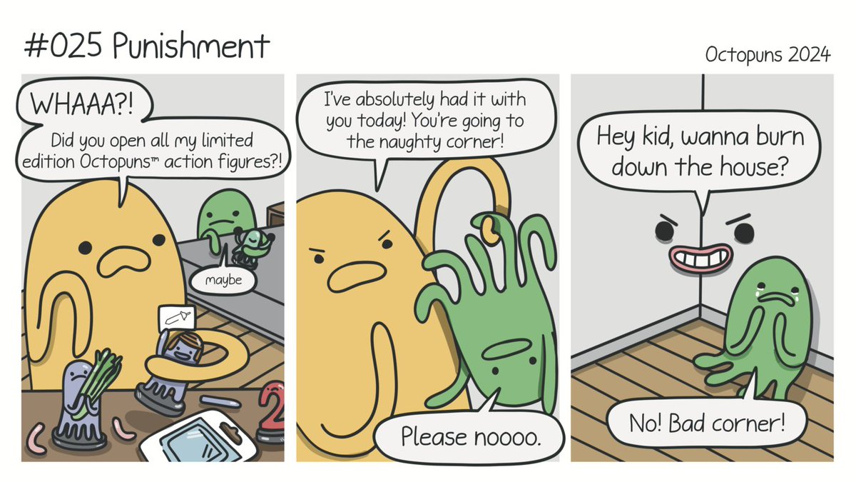 Octopuns's tweet image. Limited edition Octopuns™ action figures coming to a store near you.

(This is the first canonical proof that Octopuns™ exists in the Octopuns™ universe. Octopuns™ will never be the same again.)

#puns #webcomics #comics