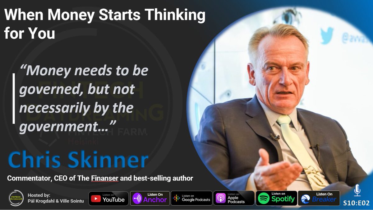 When Money Starts Thinking for You with Chris Skinner
🎬 YouTube - lnkd.in/dVHcpiF3
🎧 Spotify - lnkd.in/dNgVCHyN
🎧 Apple - lnkd.in/dEFMUsDT
🌎 FintechDaydreaming.com