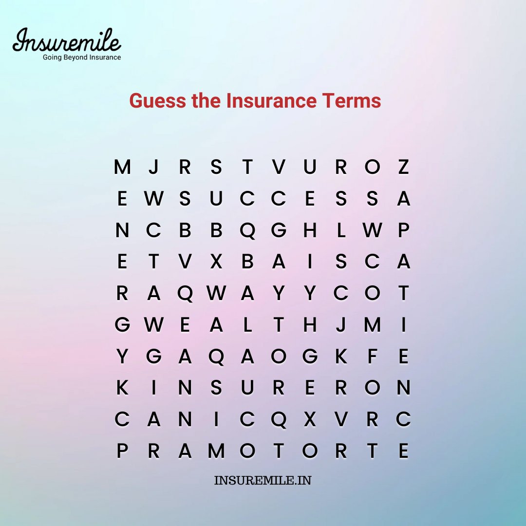 Insure_Mile's tweet image. Can you decode the jargon? Identify the insurance terms hidden!

And, don't forget to get insured at InsureMile for comprehensive coverage!"

#InsuranceJargon #DecodeTheTerms #StayInsured #InsureMile #InsuranceCoverage