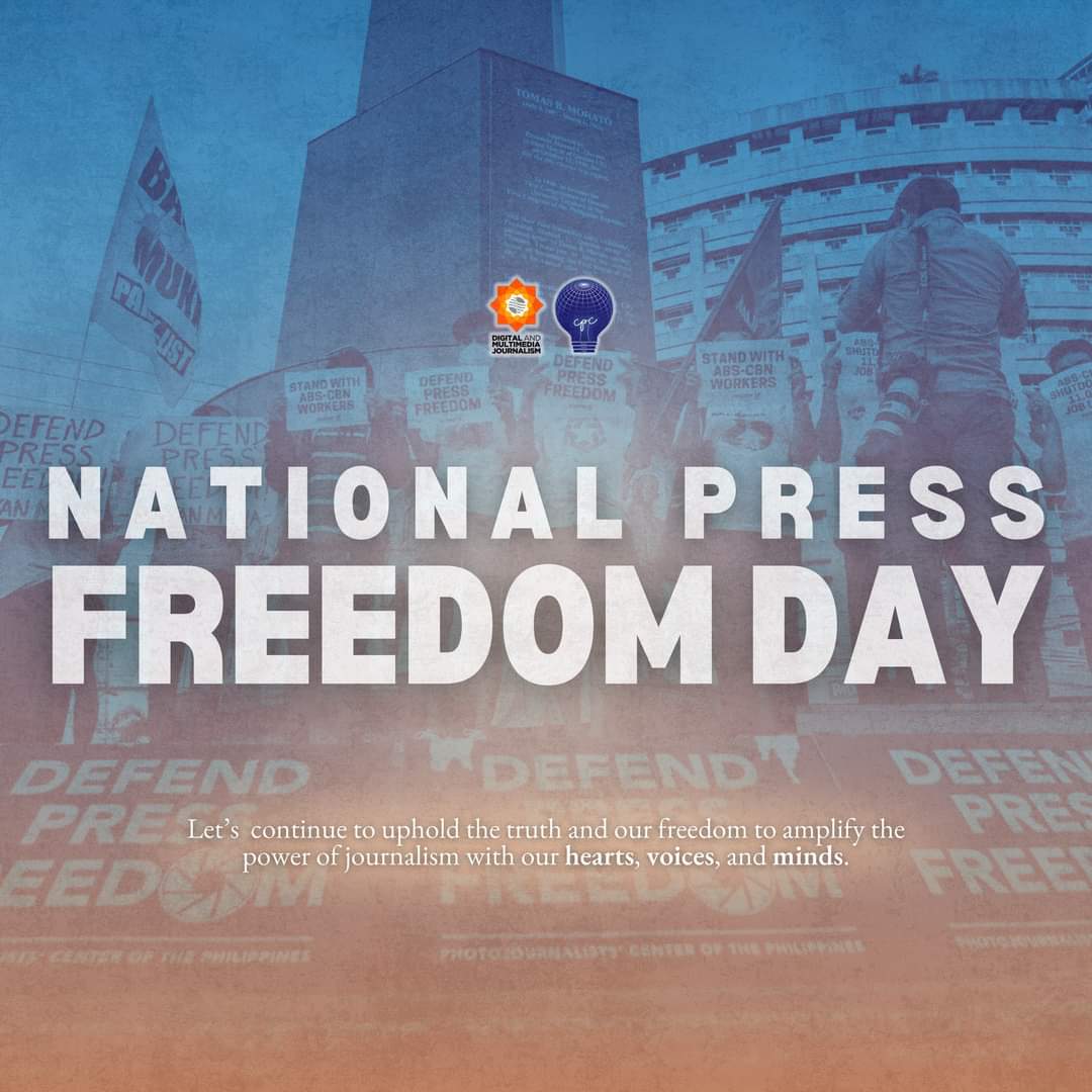 DLSUD_DMJPC's tweet photo. August 30 — National Press Freedom Day

As students and practitioners in the field, let us all remember the importance of upholding the truth and in honoring the freedom we need to amplify the power of journalism.

Hearts. Voices. Minds.

#COMXDMJ
#DMJPC2025
#CPC2025 https://t.co/IVsd3cmfXa