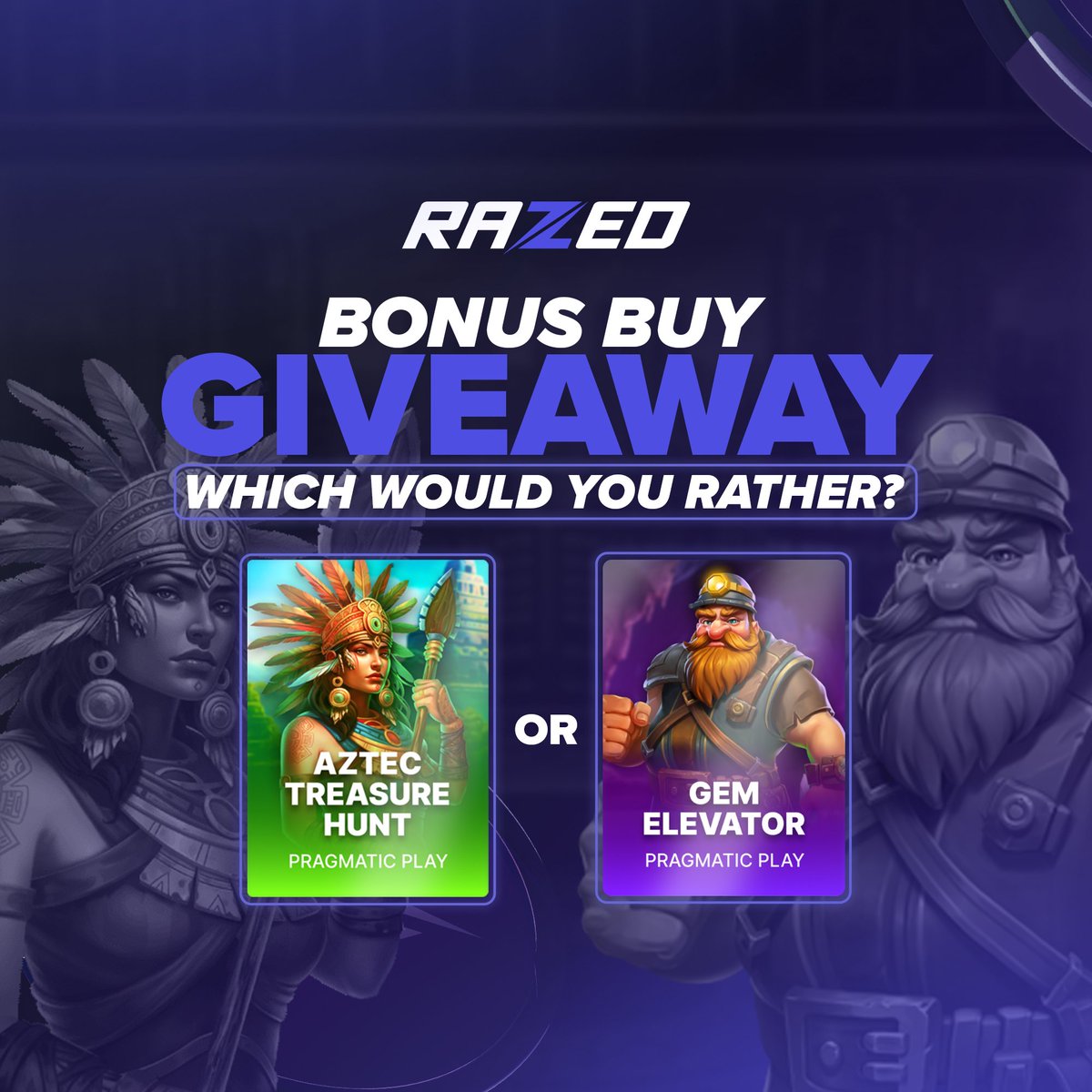 Razedcom's tweet photo. 2 New Releases, means that it is time for another Bonus Buy Giveaway💎

Retweet🔁Comment below⬇️which slot you would like a free Bonus Buy on + your Razed 🆔