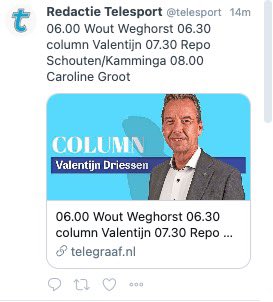 Kan niet wachten! <a href="/telesport/">Redactie Telesport</a>