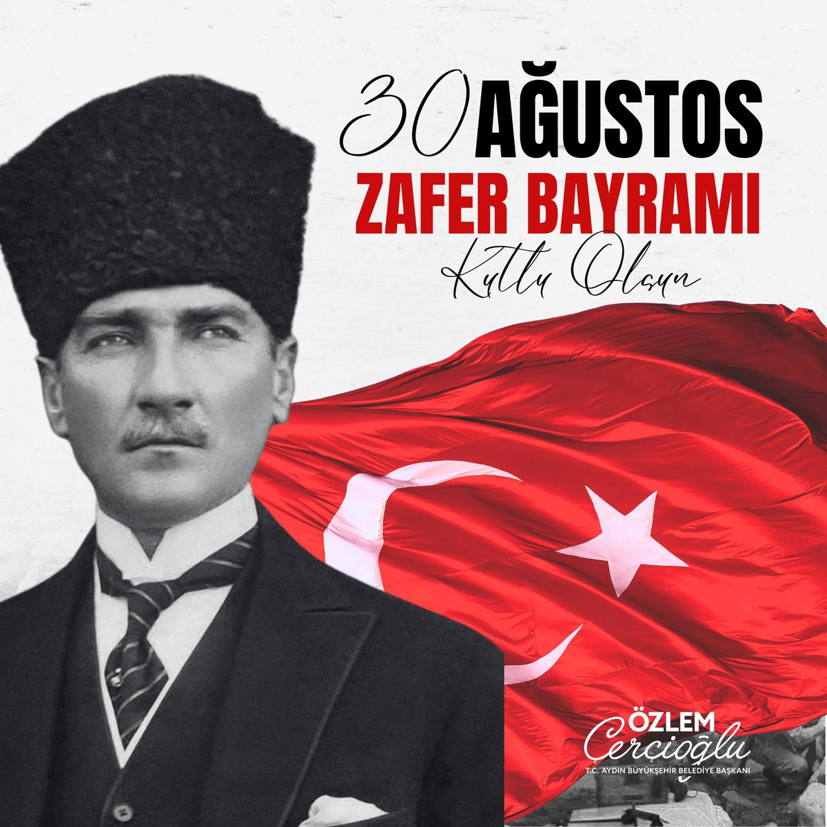 Demokrasinin ve bağımsızlığın ışığıyla yolumuzu aydınlatan Ulu Önderimiz Gazi Mustafa Kemal Atatürk’ü ve tüm kahramanlarımızı saygı ve minnetle anıyor; Zafer Bayramı’mızı kutluyorum.

#30AğustosZaferBayramı