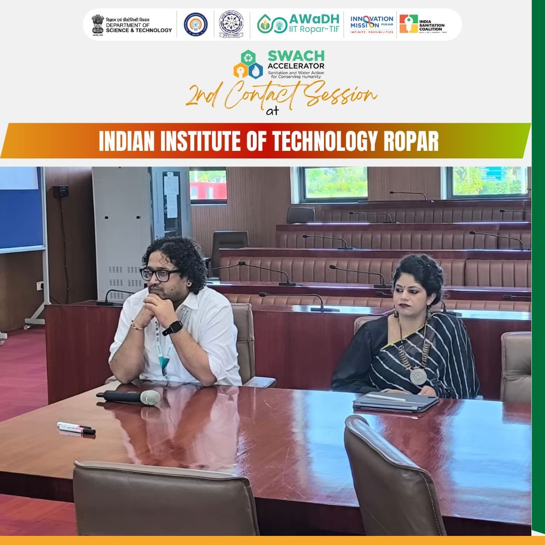 AWaDH_IITRopar's tweet image. 🚀 Kicking off the 2nd Contact Session of #SWACH Accelerator at IIT Ropar! Our CIO Mukesh Kestwal &amp;amp; CEO Radhika Trikha set the tone with insights on AWaDH's role in shaping India's deep-tech landscape. Ready for two days of impactful innovation!
@IndiaDST @NmIcps @iitropar