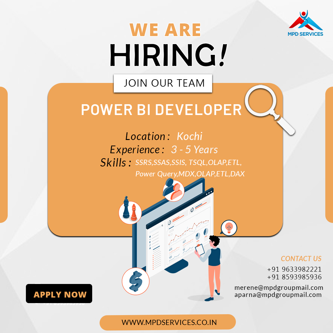 MPDSERVICES's tweet image. Now Hiring: Power BI Developer in Kochi
We are seeking an experienced Power BI Developer to join our team in Kochi!
Experience Required: 3-5 years
Ready to take the next step in your career? Apply now
mpdservices.co.in
#Hiring #PowerBIDeveloper #KochiJobs #Data