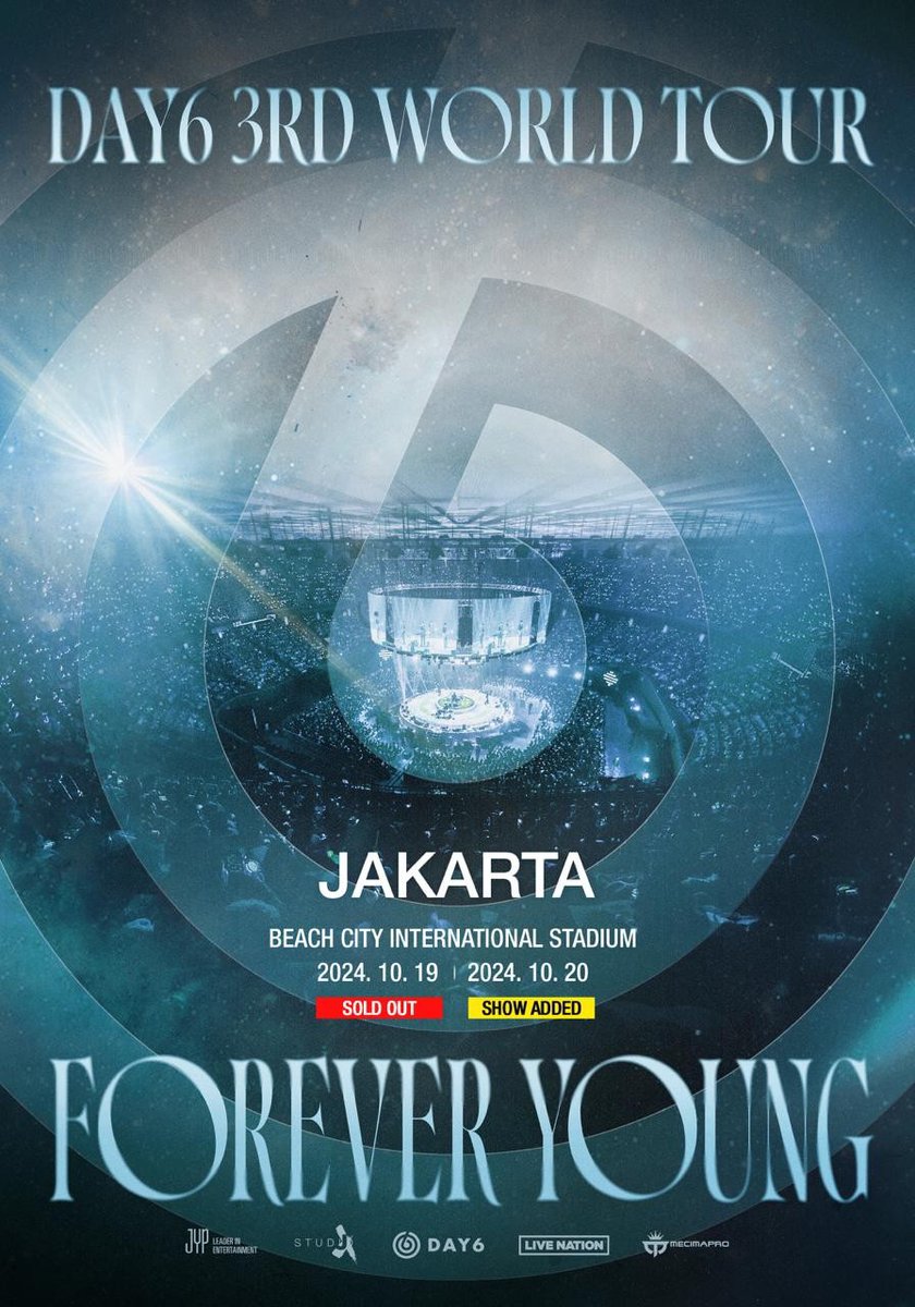 day6official's tweet photo. DAY6(데이식스)
3RD WORLD TOUR <FOREVER YOUNG>
in JAKARTA
Additional Show Info 

☑ Show Info
JAKARTA 2024.10.20 (SUN) @ Beach City International Stadium 

📍 Ticket Open(Local Time)
MCP Presale | 2024.09.03 (TUE) 11AM - 8PM
General Sale | 2024.09.04 (WED) 11AM 

🔗 More Info
https://t.co/TmrxmzNlbk

#DAY6 #데이식스
#DAY6_3RD_WORLDTOUR
#FOREVER_YOUNG