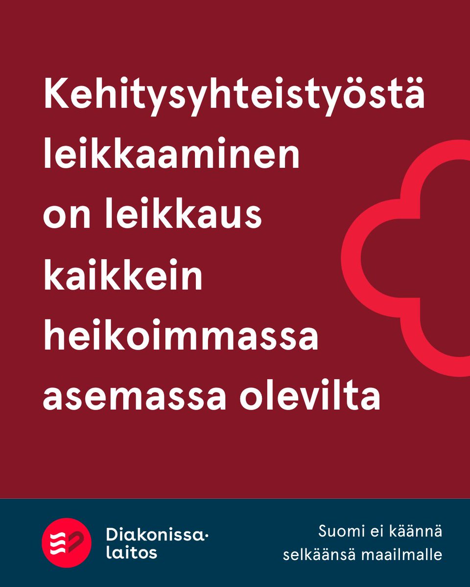 Hallituksen leikkaukset kehitysyhteistyöstä ovat leikkauksia reilummasta maailmasta. Ne osuvat kaikista heikoimmassa asemassa oleviin ihmisiin. Tämä on väärin. Suomen ei tule kääntää selkäänsä maailmalle. 
#TurvallisempiMaailma #budjettiriihi #EmmeKäännäSelkää #ihmisarvo