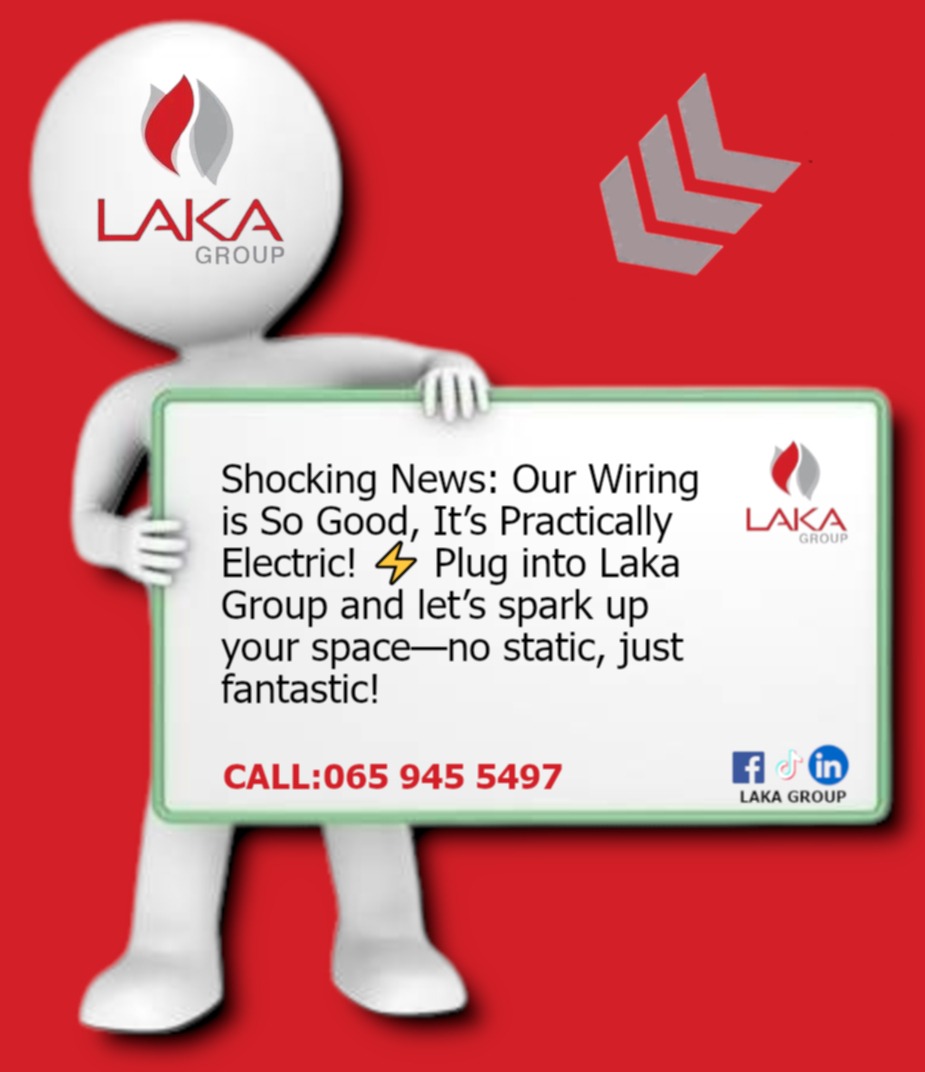 lakagroup's tweet photo. Do you have a shocking issue? ⚡ Call Laka's Electrical Services – from Cape Town to Joburg to Durban, we've got SA covered! Let's light up your life – no more dark days, only bright ideas! 
#PowerUpSA #LakasGotTheJuice #BrightFuture https://t.co/Rm8tNe7lsR