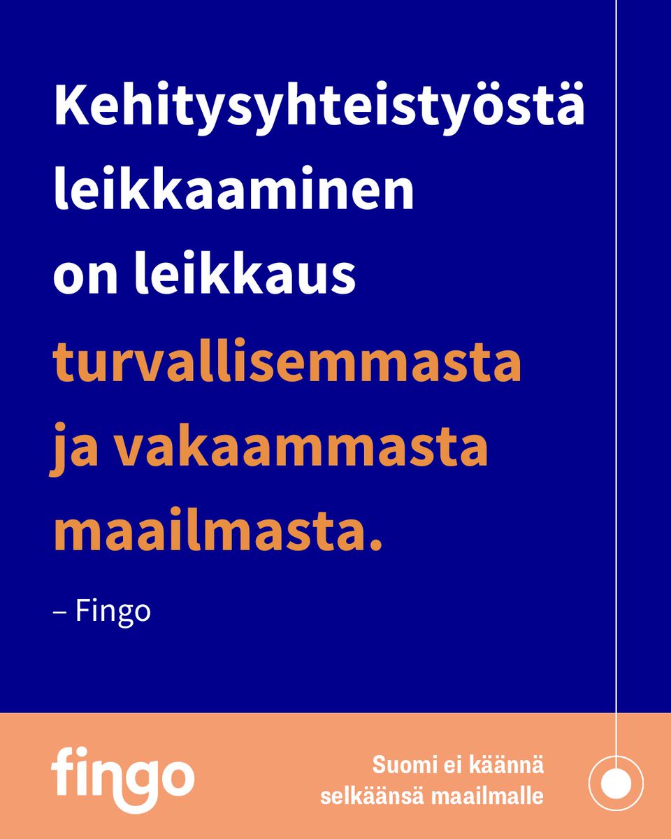 Hallitus leikkaa rajusti kehitysyhteistyöstä. Leikkaukset ovat pois turvallisemmasta, vakaammasta ja reilummasta tulevaisuudesta. Suomen ei tule kääntää selkäänsä maailmalle. Ketju. 1/

#TurvallisempiMaailma #budjettiriihi #kehitysyhteistyö #EmmeKäännäSelkää