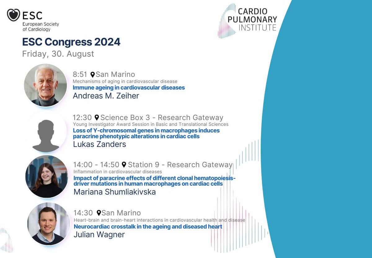 CPI (@cpi_exstra) on Twitter photo 📣 Find our CPI researchers at #ESC2024 meeting in London <a href="/ESC_Journals/">European Society of Cardiology Journals</a> ❤️👏 <a href="/AndreasZeiher/">Andreas Zeiher</a> <a href="/shumliakivska/">Mariana Shumliakivska 🇺🇦</a> <a href="/JulianW27954793/">Julian Wagner</a> 📣 Find our CPI researchers at #ESC2024 meeting in London <a href="/ESC_Journals/">European Society of Cardiology Journals</a> ❤️👏 <a href="/AndreasZeiher/">Andreas Zeiher</a> <a href="/shumliakivska/">Mariana Shumliakivska 🇺🇦</a> <a href="/JulianW27954793/">Julian Wagner</a>