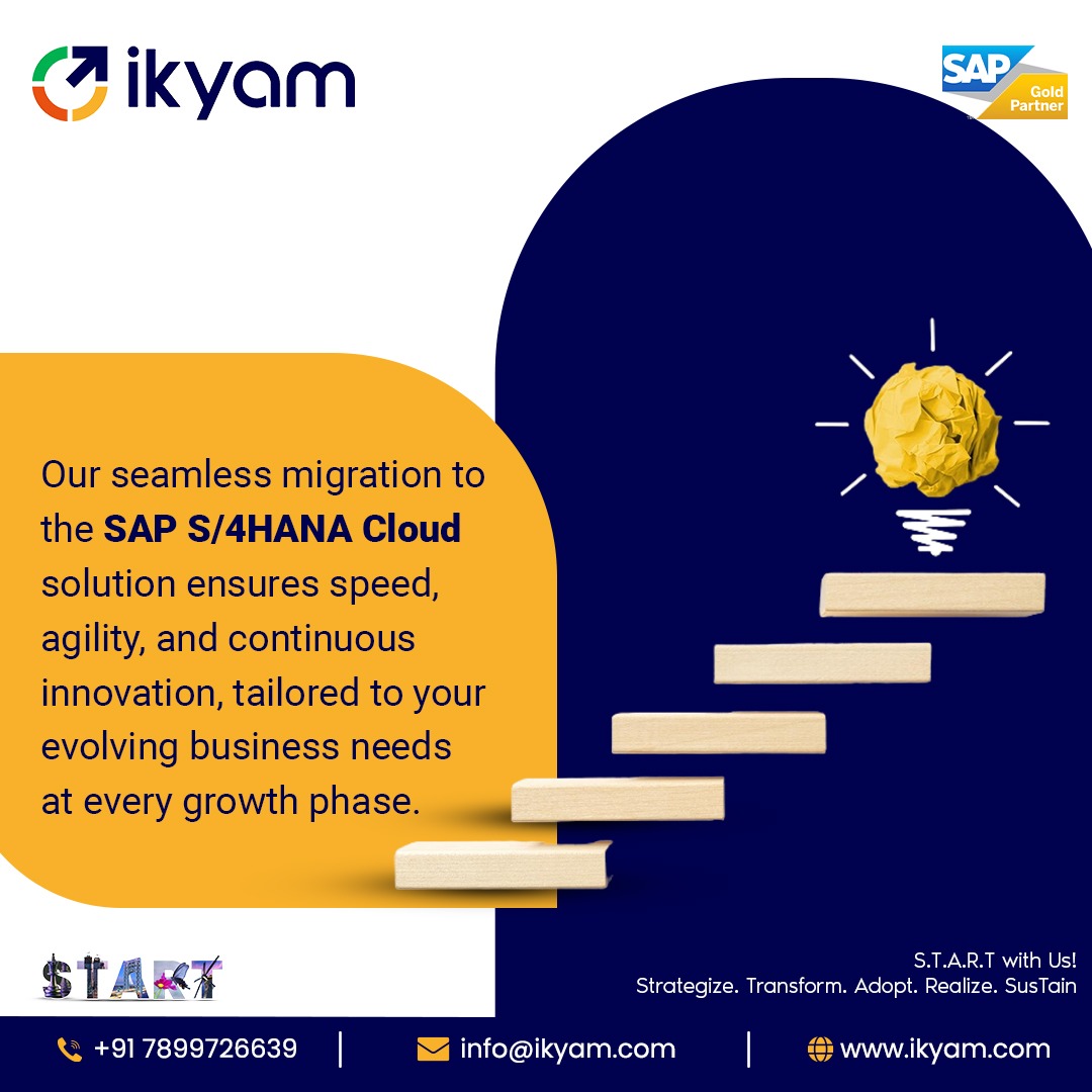 Ikyamsolutions's tweet image. Unlock the power of next-generation #ERP with Ikyam! 
Seamlessly migrate to #SAPS4HANACloud and experience unmatched speed, agility, and continuous innovation tailored to your business growth. 

Reach us at +91 7899726639 / ikyam.com
Mail us at info@ikyam.com