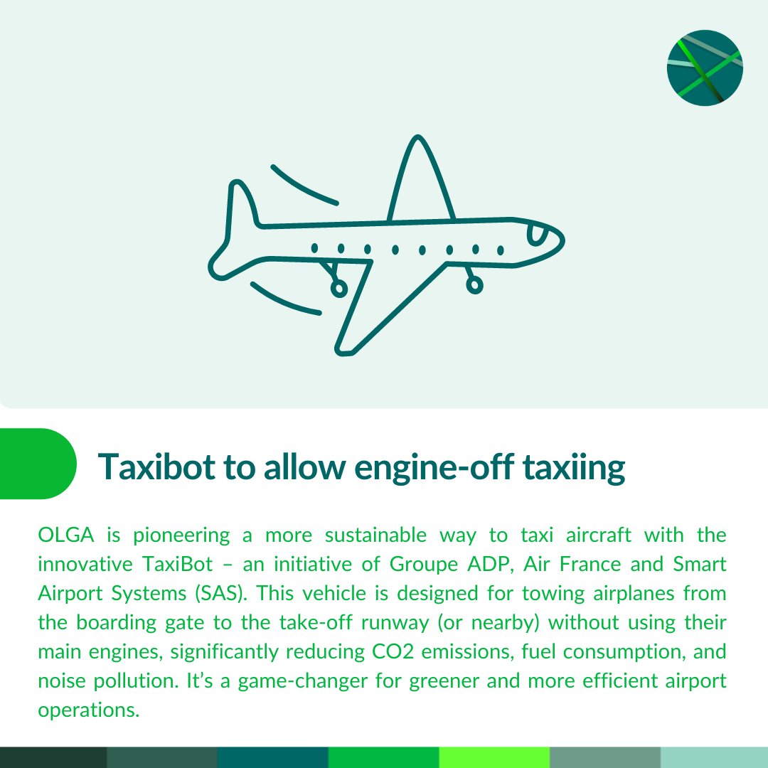 ✈️ Driving Greener Ground Operations: Meet OLGA’s TaxiBot! 🌱

OLGA is pioneering a more sustainable way to taxi aircraft with the innovative TaxiBot – an initiative of <a href="/GroupeADP/">Groupe ADP</a> , <a href="/airfrance/">Air France</a> and SmartAirportSystems (SAS). 

For further information: lnkd.in/dXmJDtuw