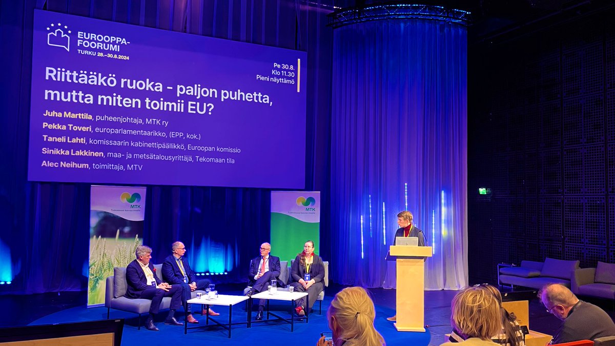 Seuraavien vuosien aikana toivottavasti perataan byrokratiaa, jota viljelijöihin kohdistuu. ”Jos vaikka päästäisiin 60 sivusta viiteen”, Urpilaisen kabinettipäällikkö Taneli Lahti sanoo <a href="/MTKry/">MTK</a> keskustelussa <a href="/Eurooppafoorumi/">Eurooppa-foorumi</a>’ssa. 
#eurooppafoorumi