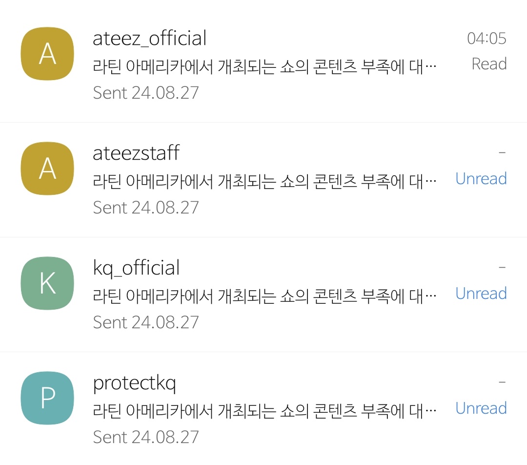 YeosangBR's tweet photo. Bom dia a todos, aproveitando que essa rede social ainda está de pé, trago a notícia que recebemos hoje outra notificação de leitura de email da KQ Entertainment às 04h05 AM (BRT).

O contato é novamente o ateez_official@kqent.com. 

#KQRespectLatam @kqent https://t.co/koZG5srGiK