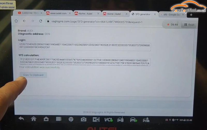 CardiagtoolUK's tweet image. How to unlock VW SFD Protection on #Autel Tablet? 🤔🤔
➡️Steps: blog.cardiagtool.co.uk/how-to-unlock-…
1️⃣Enter SFD unlock menu in Autel
2️⃣Go to vaglogins.com
3️⃣Buy tokens...
cardiagtool.co.uk/autel-maxiim-i…
#IM608 #im508 #SFD #sfdunlock #sfdprotection