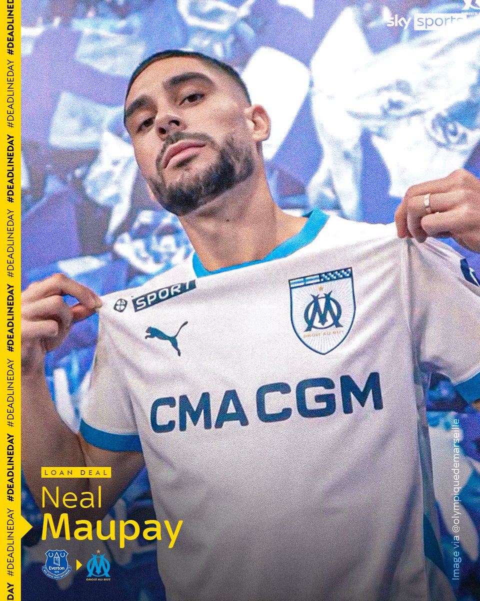 SkySportsPL's tweet photo. BREAKING: Everton striker Neal Maupay has signed for Marseille on loan with an obligation to buy ✍ https://t.co/zmosW0YFuQ