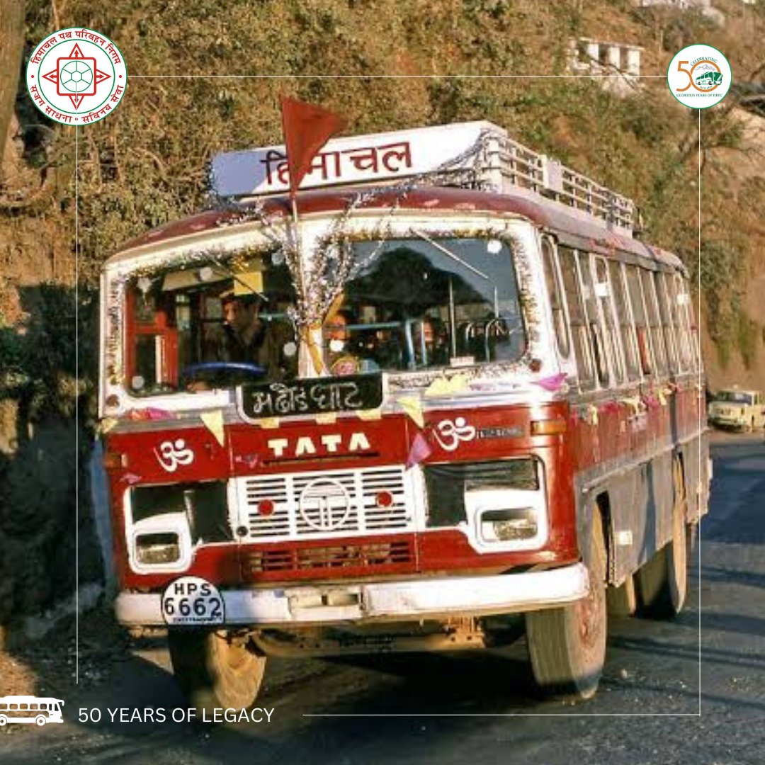 HRTC_529's tweet photo. 50 years of HRTC's legacy! Half a century of connecting people, bridging distances, and riding through the heart of Himachal. Here's to many more years of safe, reliable, and memorable journeys. 🚍✨ #HRTC #50YearsOfLegacy  @SukhuSukhvinder @Agnihotriinc @RohanChandThak1 https://t.co/2vYEyDjp0C