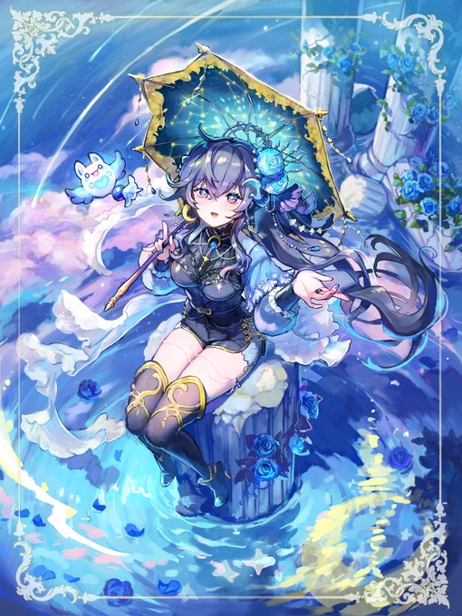 スケブ納期しました、ありがとうございます!海の妖精ちゃんカワイイ‥!#skeb 