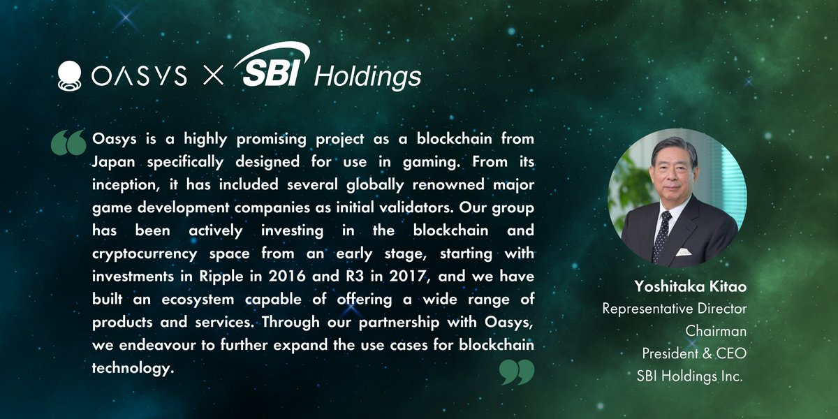 oasyschain's tweet photo. #Oasys 🤝#SBIHolding https://t.co/sH3ysLTDt7