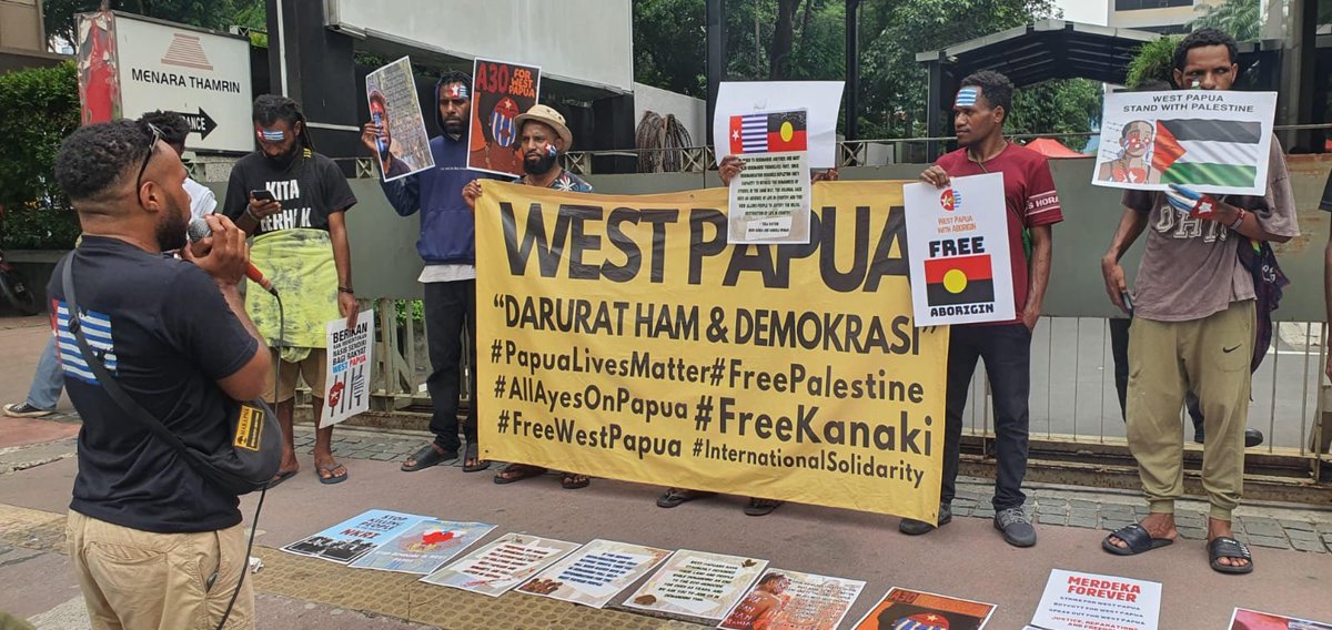 Papuan activists are holding a protest outside the <a href="/UN/">United Nations</a> office in Jakarta today, questioning the 1969 plebiscite in West Papua and demanding accountability on decades of human rights abuses