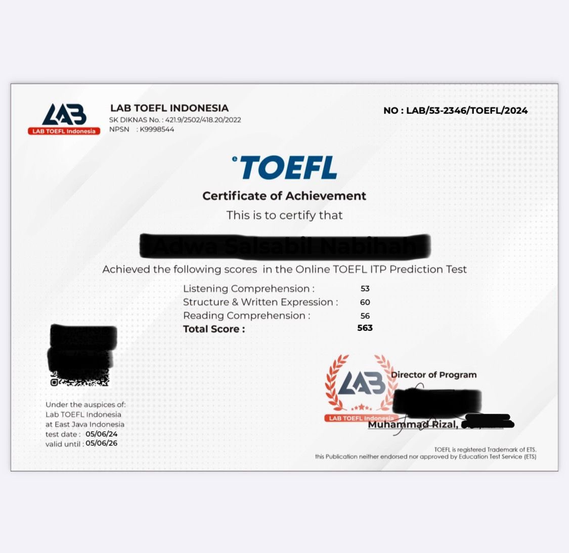 faridachewae_'s tweet photo. 📣INFO TOEFL
Open sertif toefl bebas tes (terima jadi dan bisa req skor) !!! kualitas sertif sudab ber SK diknas dan kemenkumham! sertif toefl bisa untuk CPNS,BUMN,Keperluan kuliah dan kerja.
Jenis TOEFL (proficiency/prediction/ ITPprediction)
more info💌
Silakan langsung DM🥰 https://t.co/9gaqXlDF82