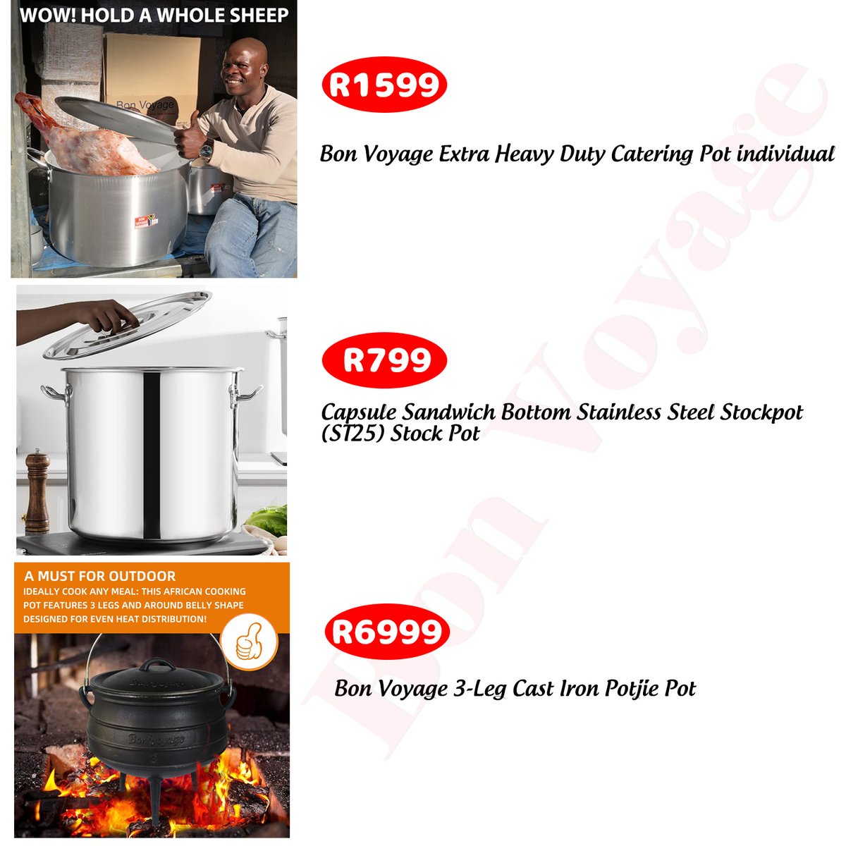 BonVoyagePot's tweet photo. Bon   Voyage Pots 
    https://t.co/GR31buUZnm
    #Big5Cookware #BonVoyagePots #BonVoyagePot #SouthAfrica #Aluminium   #CookwareSet #ShopNow#Stainlesssteel https://t.co/HBlmgvOYAv