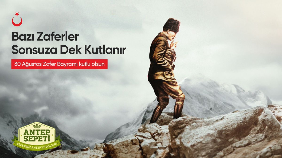 AntepSepeti's tweet photo. 🇹🇷 30 Ağustos Zafer Bayramı'mız kutlu olsun!

Gazi Mustafa Kemal Atatürk ve silah arkadaşlarını saygı ve minnetle anıyoruz. https://t.co/h7QHXiZ0VW