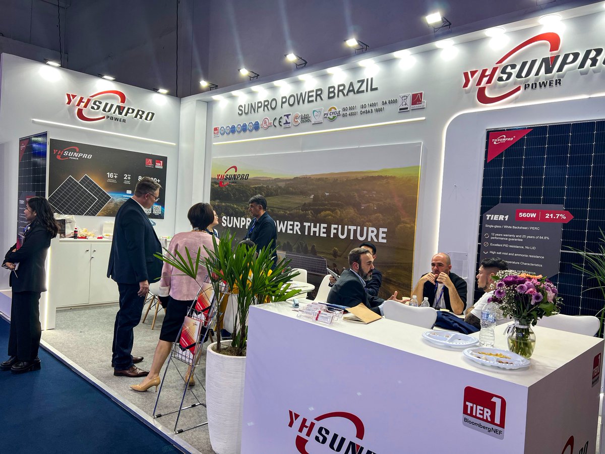 SunproPower's tweet image. #IntersolarSouthAmerica2024 has come to a successful conclusion. 👏
Thank you to the visitors who visited the #SUNPROPOWER booth during the #Exhibition. 🤗
We provide professional #Photovoltaic technology solutions and high-efficiency #Module products.🌟